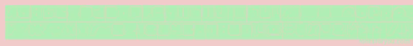 MADE IN EARTH Hollow Inverse Font – Green Fonts on Pink Background