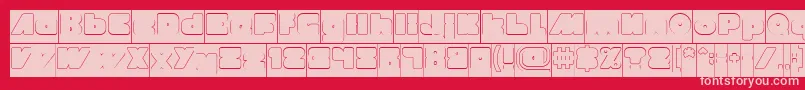 MADE IN EARTH Hollow Inverse Font – Pink Fonts on Red Background