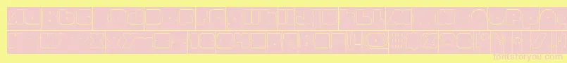 MADE IN EARTH Hollow Inverse Font – Pink Fonts on Yellow Background