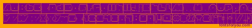 Шрифт MADE IN EARTH Hollow Inverse – фиолетовые шрифты на оранжевом фоне