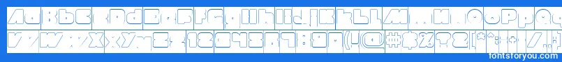 MADE IN EARTH Hollow Inverse Font – White Fonts on Blue Background