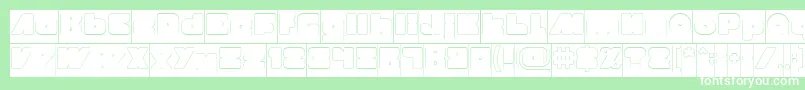 Шрифт MADE IN EARTH Hollow Inverse – белые шрифты на зелёном фоне