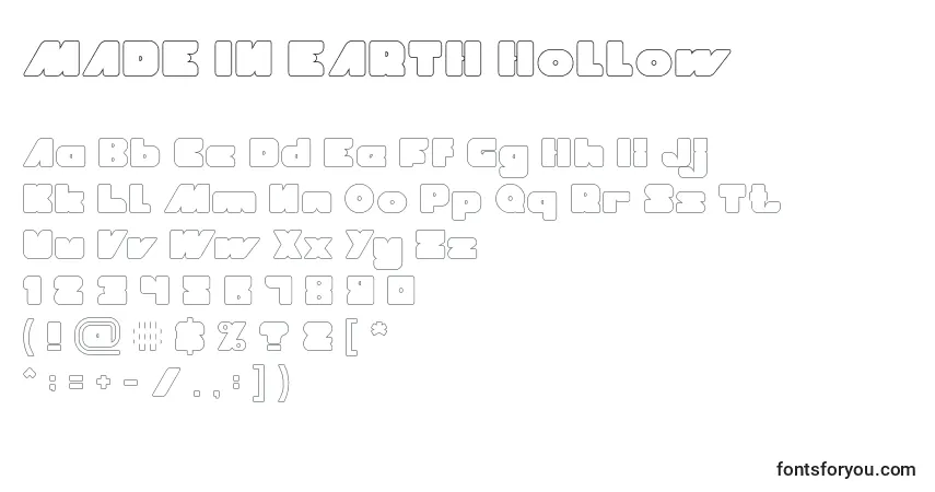 Шрифт MADE IN EARTH Hollow – алфавит, цифры, специальные символы