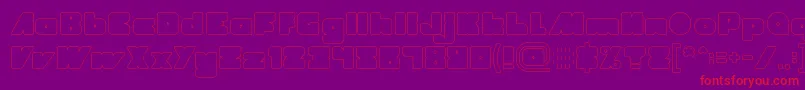 MADE IN EARTH Hollow Font – Red Fonts on Purple Background