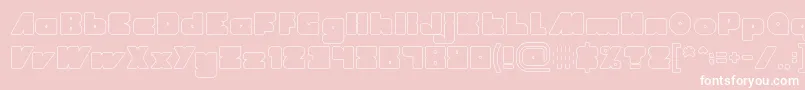 MADE IN EARTH Hollow Font – White Fonts on Pink Background