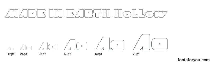 MADE IN EARTH Hollow Font Sizes