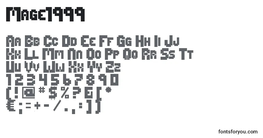 Czcionka Mage1999 – alfabet, cyfry, specjalne znaki