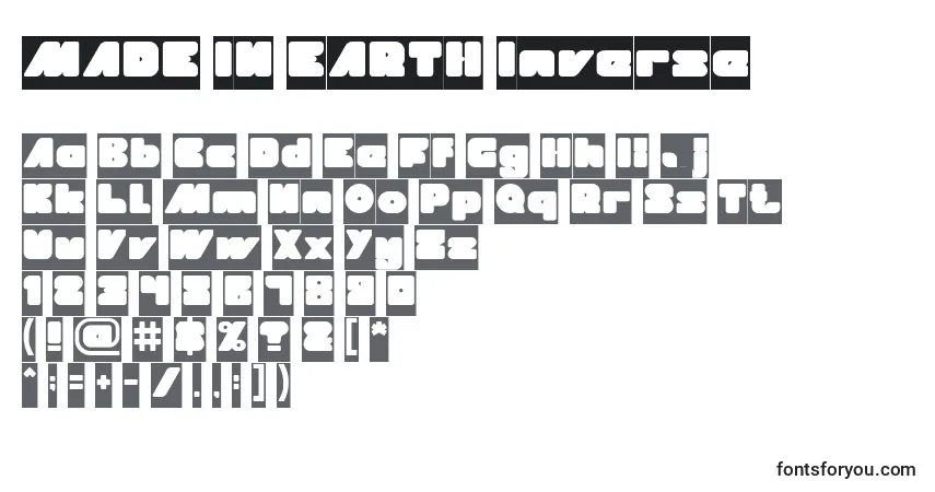 MADE IN EARTH Inverse-fontti – aakkoset, numerot, erikoismerkit