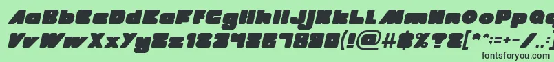 Шрифт MADE IN EARTH Italic – чёрные шрифты на зелёном фоне