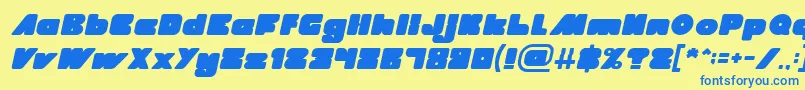 Шрифт MADE IN EARTH Italic – синие шрифты на жёлтом фоне