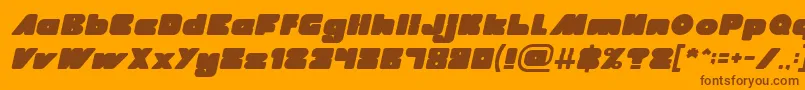 フォントMADE IN EARTH Italic – オレンジの背景に茶色のフォント