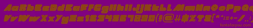 MADE IN EARTH Italic-Schriftart – Braune Schriften auf violettem Hintergrund