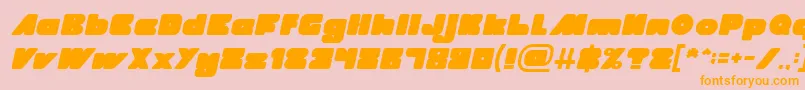 MADE IN EARTH Italic-fontti – oranssit fontit vaaleanpunaisella taustalla