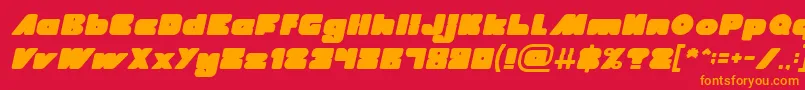 Police MADE IN EARTH Italic – polices orange sur fond rouge