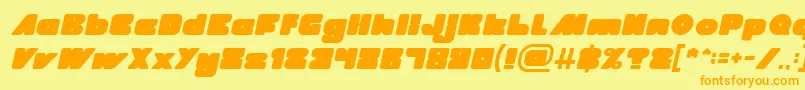 Шрифт MADE IN EARTH Italic – оранжевые шрифты на жёлтом фоне