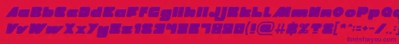 フォントMADE IN EARTH Italic – 赤い背景に紫のフォント