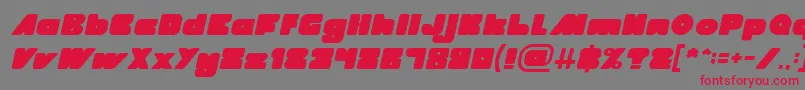 フォントMADE IN EARTH Italic – 赤い文字の灰色の背景