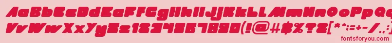 フォントMADE IN EARTH Italic – ピンクの背景に赤い文字