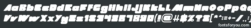 フォントMADE IN EARTH Italic – 黒い背景に白い文字