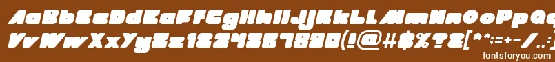 フォントMADE IN EARTH Italic – 茶色の背景に白い文字
