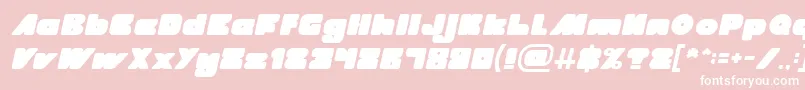フォントMADE IN EARTH Italic – ピンクの背景に白い文字