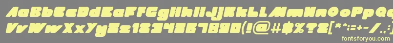 MADE IN EARTH Italic-Schriftart – Gelbe Schriften auf grauem Hintergrund