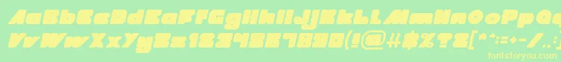 フォントMADE IN EARTH Italic – 黄色の文字が緑の背景にあります