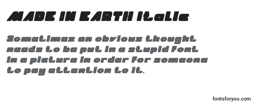 MADE IN EARTH Italic Font