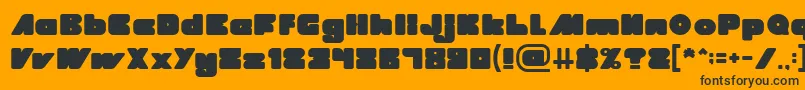 MADE IN EARTH-Schriftart – Schwarze Schriften auf orangefarbenem Hintergrund