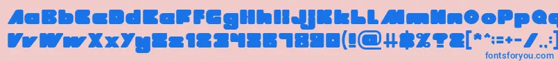 MADE IN EARTH-fontti – siniset fontit vaaleanpunaisella taustalla