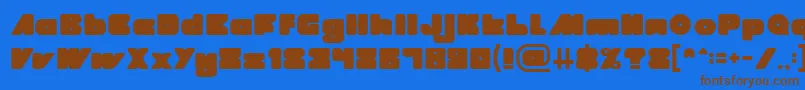 フォントMADE IN EARTH – 茶色の文字が青い背景にあります。
