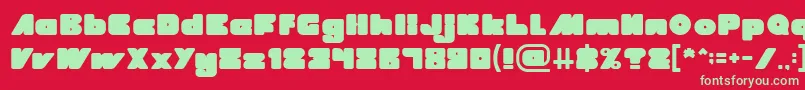 フォントMADE IN EARTH – 赤い背景に緑の文字