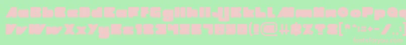 MADE IN EARTH-fontti – vaaleanpunaiset fontit vihreällä taustalla
