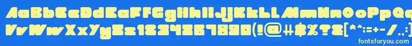 MADE IN EARTH Font – Yellow Fonts on Blue Background