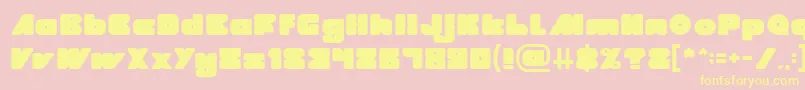 MADE IN EARTH-fontti – keltaiset fontit vaaleanpunaisella taustalla