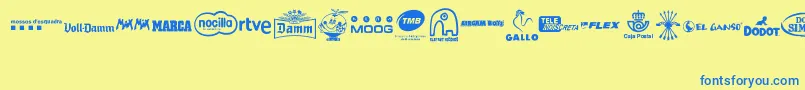 MADE IN SPAIN 2 Font – Blue Fonts on Yellow Background
