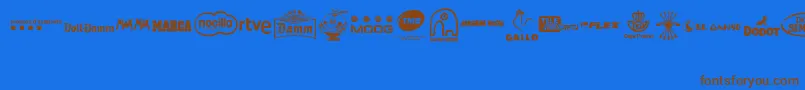 MADE IN SPAIN 2 Font – Brown Fonts on Blue Background