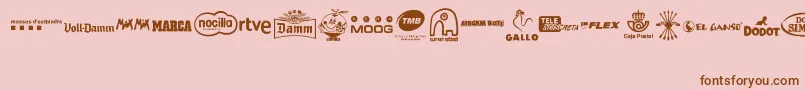 MADE IN SPAIN 2 Font – Brown Fonts on Pink Background