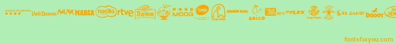MADE IN SPAIN 2 Font – Orange Fonts on Green Background