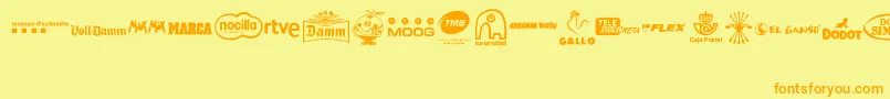 MADE IN SPAIN 2 Font – Orange Fonts on Yellow Background