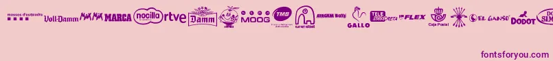MADE IN SPAIN 2 Font – Purple Fonts on Pink Background