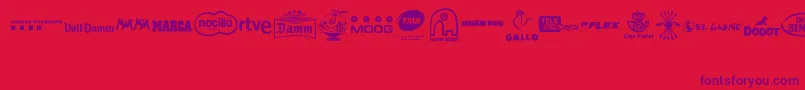 MADE IN SPAIN 2 Font – Purple Fonts on Red Background