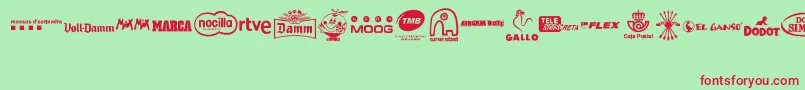 MADE IN SPAIN 2 Font – Red Fonts on Green Background
