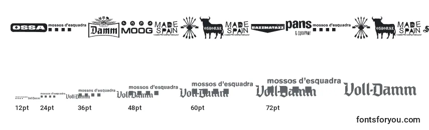 Размеры шрифта MADE IN SPAIN 2