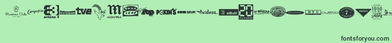 MADE IN SPAIN 3 Font – Black Fonts on Green Background