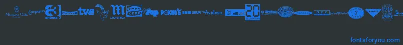 MADE IN SPAIN 3 Font – Blue Fonts on Black Background