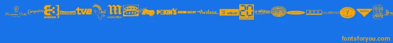 MADE IN SPAIN 3 Font – Orange Fonts on Blue Background