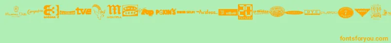 MADE IN SPAIN 3 Font – Orange Fonts on Green Background