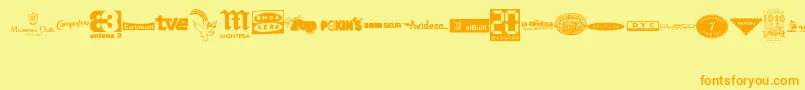 MADE IN SPAIN 3 Font – Orange Fonts on Yellow Background