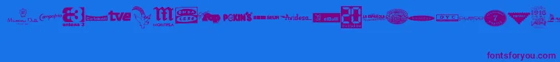 MADE IN SPAIN 3 Font – Purple Fonts on Blue Background